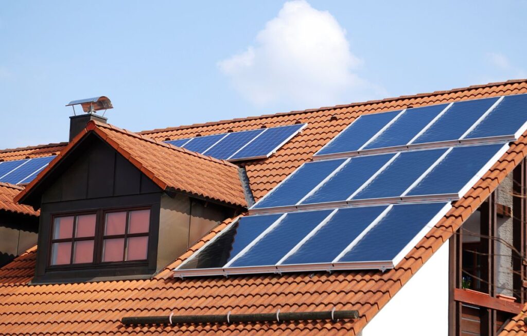 Solar panels on a roof